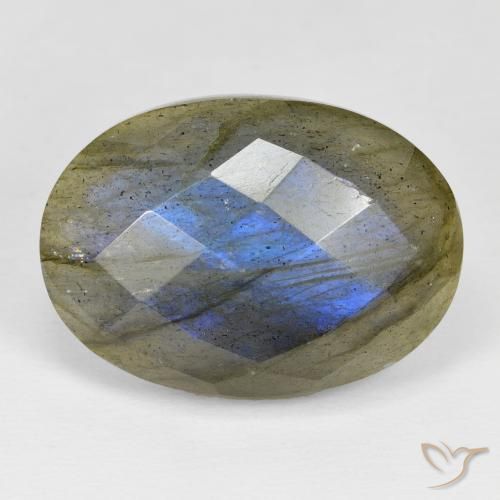 26.35ct 자연스러운 다색 조회 장석, 타원형, 불투명체