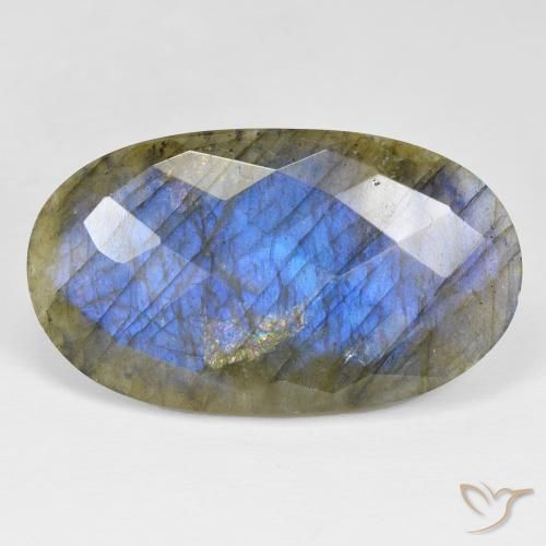 30.99ct 자연스러운 다색 조회 장석, 타원형, 불투명체