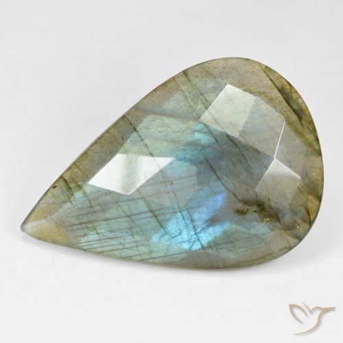 32.16ct 자연스러운 다색 조회 장석, 배 모양, 불투명체