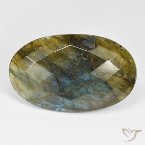 28.03ct 자연스러운 다색 조회 장석, 타원형, 불투명체
