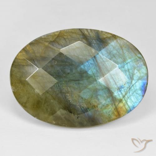 36.40ct 자연스러운 다색 조회 장석, 타원형, 불투명체