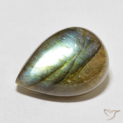 12.03ct 자연스러운 다색 조회 장석, 배 모양, 투명한