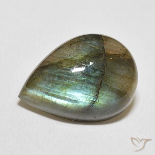 12.62ct 자연스러운 다색 조회 장석, 배 모양, 투명한