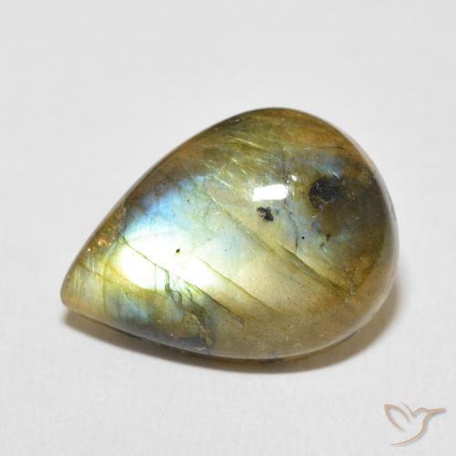 9.85ct 자연스러운 다색 조회 장석, 배 모양, 불투명체