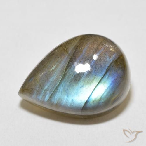 13.99ct 자연스러운 다색 조회 장석, 배 모양, 불투명체