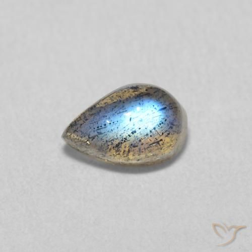 0.61ct 자연스러운 다색 조회 장석, 배 모양, 투명한