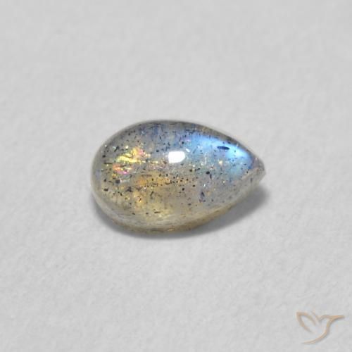 0.57ct 자연스러운 다색 조회 장석, 배 모양, 투명한
