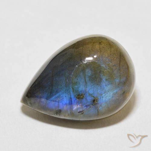 13.03ct 자연스러운 다색 조회 장석, 배 모양, 불투명체