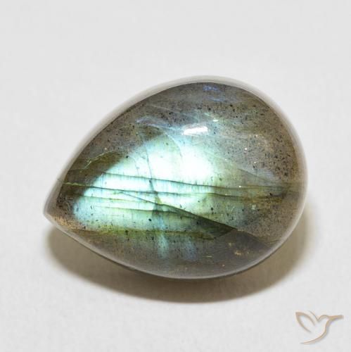 11.20ct 자연스러운 다색 조회 장석, 배 모양, 투명한