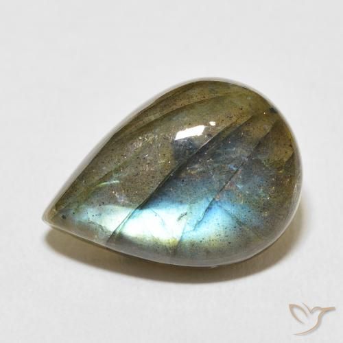11.39ct 자연스러운 다색 조회 장석, 배 모양, 투명한