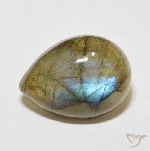 8.95ct 자연스러운 다색 조회 장석, 배 모양, 투명한