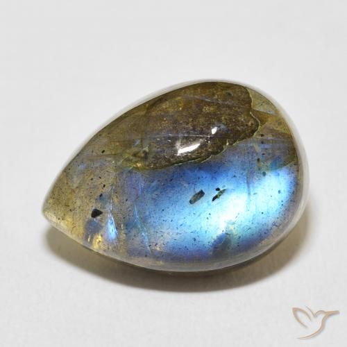 13.81ct 자연스러운 다색 조회 장석, 배 모양, 투명한
