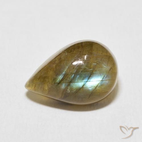 5.27ct 자연스러운 다색 조회 장석, 배 모양, 투명한