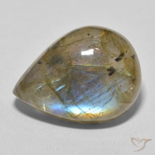 16.32ct 자연스러운 다색 조회 장석, 배 모양, 투명한