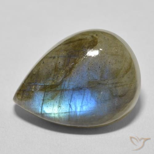16.75ct 자연스러운 다색 조회 장석, 배 모양, 투명한