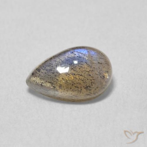 0.58ct 자연스러운 다색 조회 장석, 배 모양, 투명한