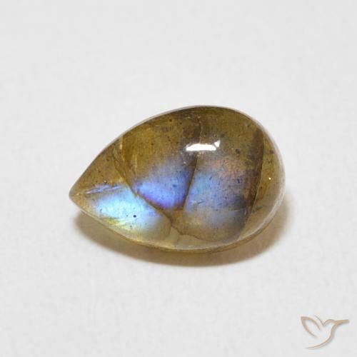 1.75ct 자연스러운 다색 조회 장석, 배 모양, 투명한