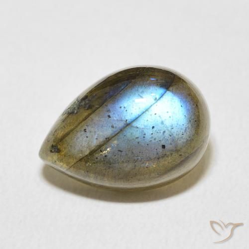 6.74ct 자연스러운 다색 조회 장석, 배 모양, 투명한