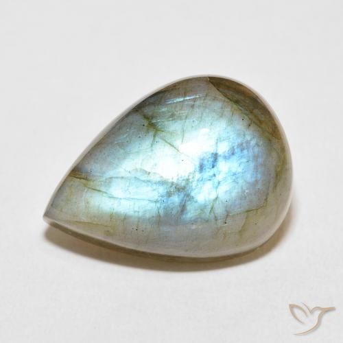 17.88ct 자연스러운 다색 조회 장석, 배 모양, 투명한