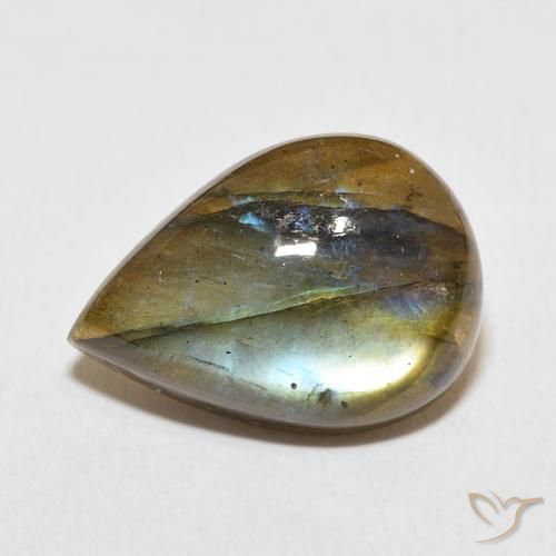 11.18ct 자연스러운 다색 조회 장석, 배 모양, 투명한