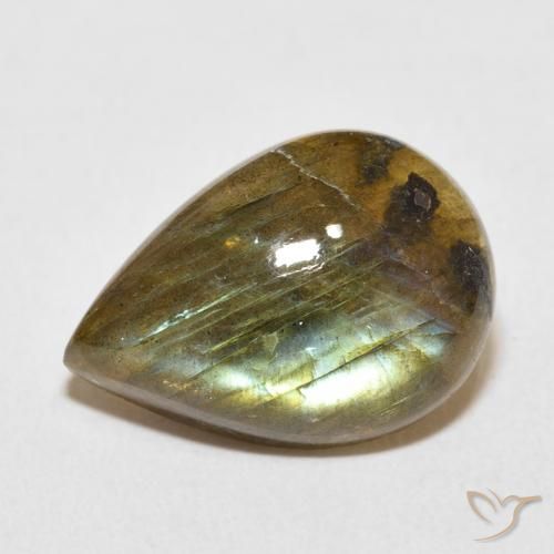 9.98ct 자연스러운 다색 조회 장석, 배 모양, 투명한