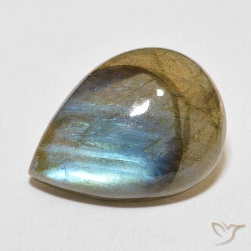 13.87ct 자연스러운 다색 조회 장석, 배 모양, 투명한