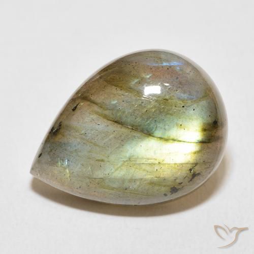 16.33ct 자연스러운 다색 조회 장석, 배 모양, 투명한