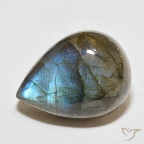 19.61ct 자연스러운 다색 조회 장석, 배 모양, 투명한