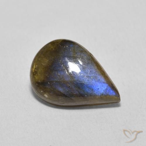 4.18ct 자연스러운 다색 조회 장석, 배 모양, 투명한