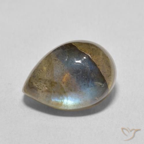 7.61ct 자연스러운 다색 조회 장석, 배 모양, 투명한