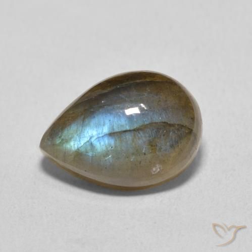 6.49ct 자연스러운 다색 조회 장석, 배 모양, 투명한
