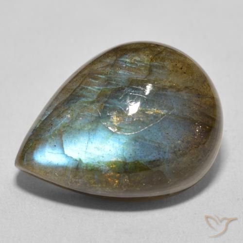 15.57ct 자연스러운 다색 조회 장석, 배 모양, 투명한