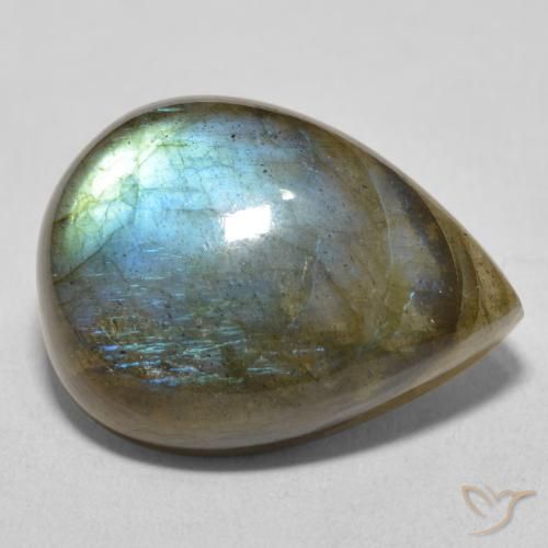 16.90ct 자연스러운 다색 조회 장석, 배 모양, 투명한