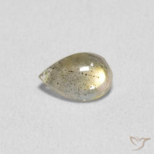 0.38ct 자연스러운 다색 조회 장석, 배 모양, 투명한