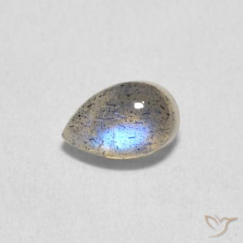 0.58ct 자연스러운 다색 조회 장석, 배 모양, 투명한