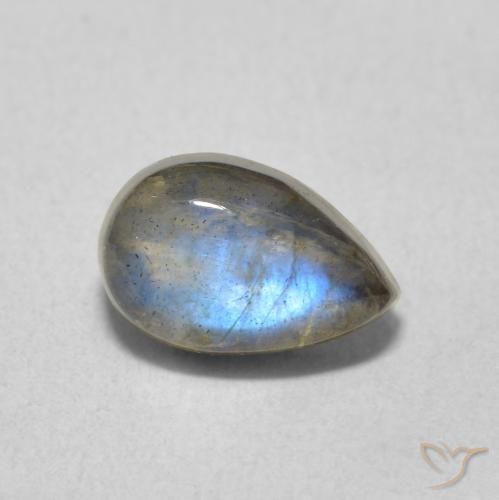 1.63ct 자연스러운 다색 조회 장석, 배 모양, 투명한