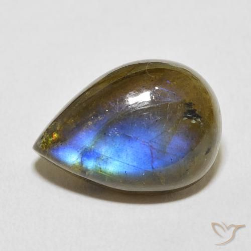 12.28ct 자연스러운 다색 조회 장석, 배 모양, 투명한