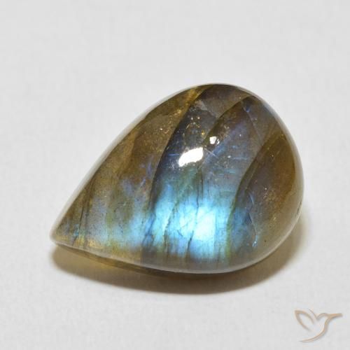 12.83ct 자연스러운 다색 조회 장석, 배 모양, 투명한