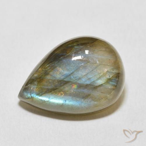 12.23ct 자연스러운 다색 조회 장석, 배 모양, 투명한