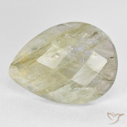 9.61ct 자연스러운 다색 조회 장석, 배 모양, 투명한