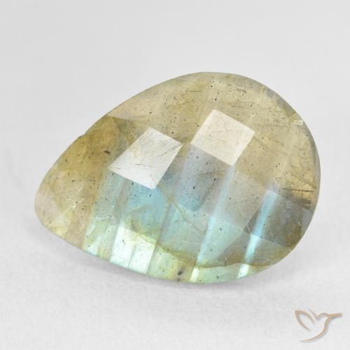 7.21ct 자연스러운 다색 조회 장석, 배 모양, 투명한
