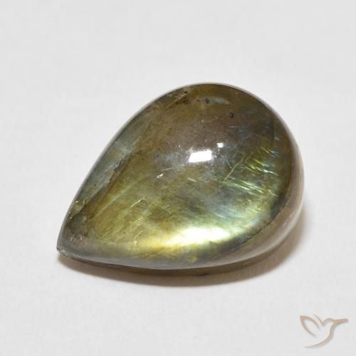13.30ct 자연스러운 다색 조회 장석, 배 모양, 투명한