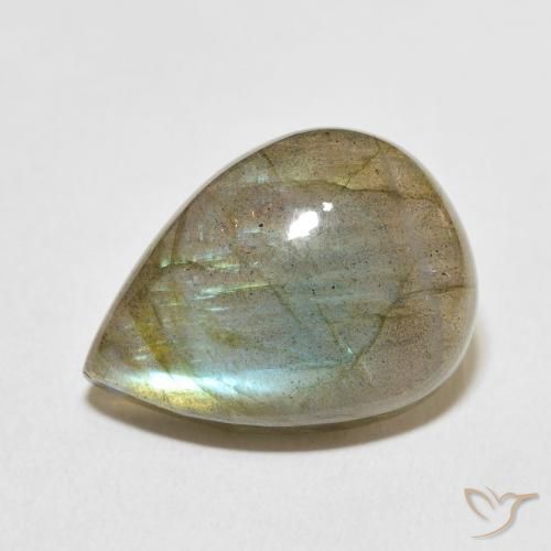 15.65ct 자연스러운 다색 조회 장석, 배 모양, 투명한