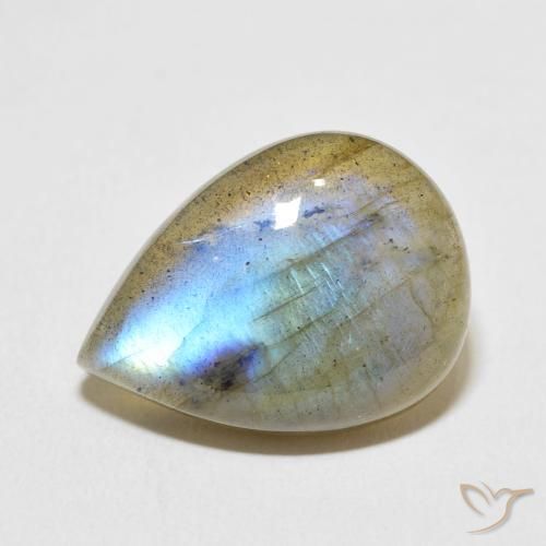 15.04ct 자연스러운 다색 조회 장석, 배 모양, 투명한