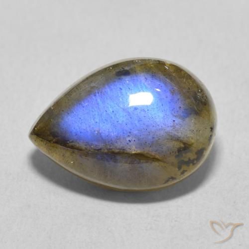 5.98ct 자연스러운 다색 조회 장석, 배 모양, 투명한