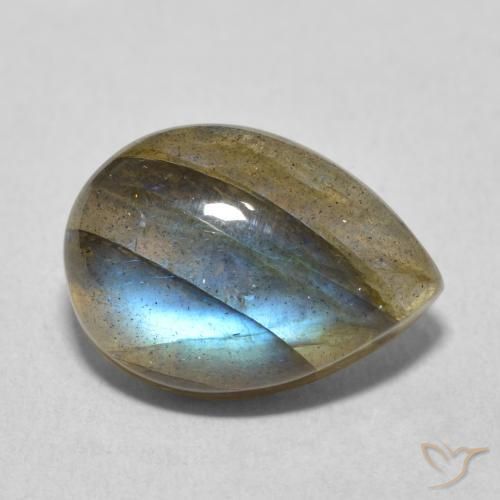 6.00ct 자연스러운 다색 조회 장석, 배 모양, 투명/반투명