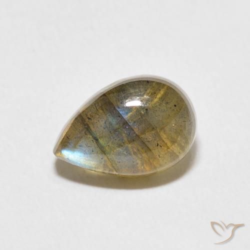 2.43ct 자연스러운 다색 조회 장석, 배 모양, 투명한