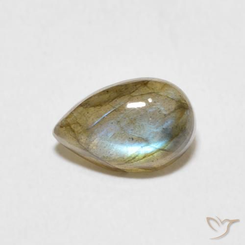 1.63ct 자연스러운 다색 조회 장석, 배 모양, 투명한
