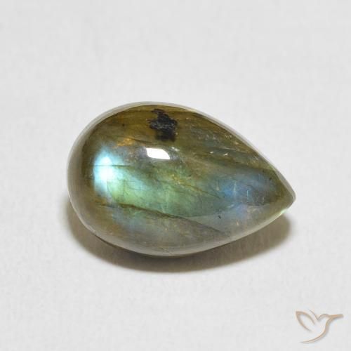 4.03ct 자연스러운 다색 조회 장석, 배 모양, 투명한