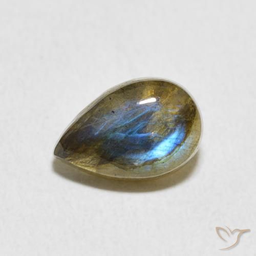 1.63ct 자연스러운 다색 조회 장석, 배 모양, 투명한